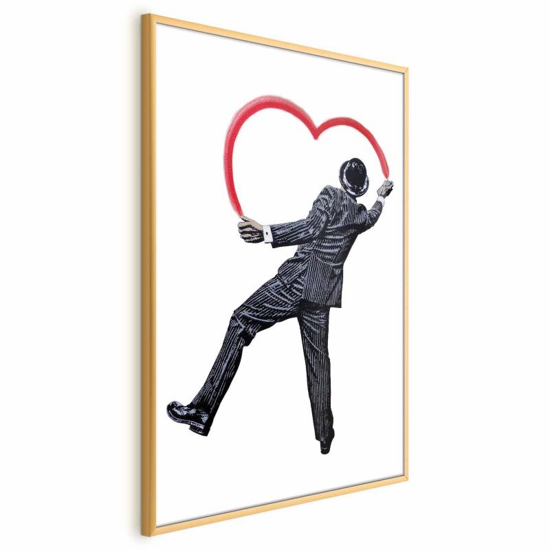 Artgeist plakat Elegant graffitimaler 29,7 x 42 cm med guldramme, 1 stk