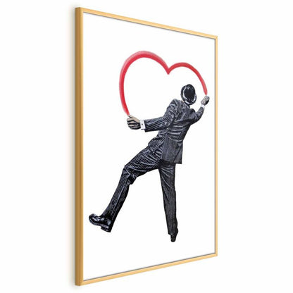 Artgeist plakat Elegant graffitimaler 29,7 x 42 cm med guldramme, 1 stk