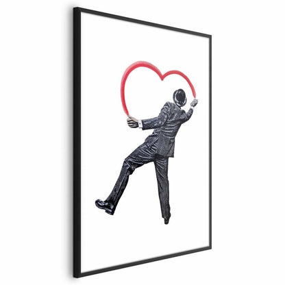 Artgeist plakat Elegant graffitikunstner 60 x 90 cm med sort ramme, 1 stk