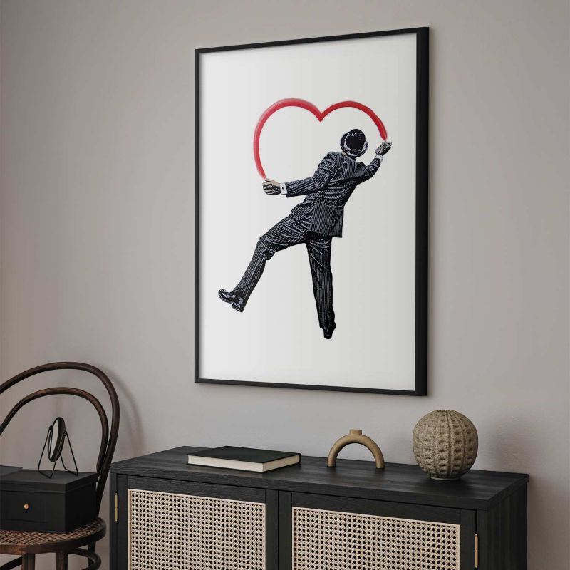 Artgeist plakat Elegant graffitikunstner 60 x 90 cm med sort ramme, 1 stk