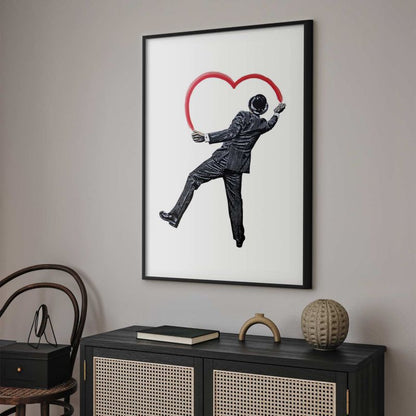 Artgeist plakat Elegant graffitikunstner 60 x 90 cm med sort ramme, 1 stk