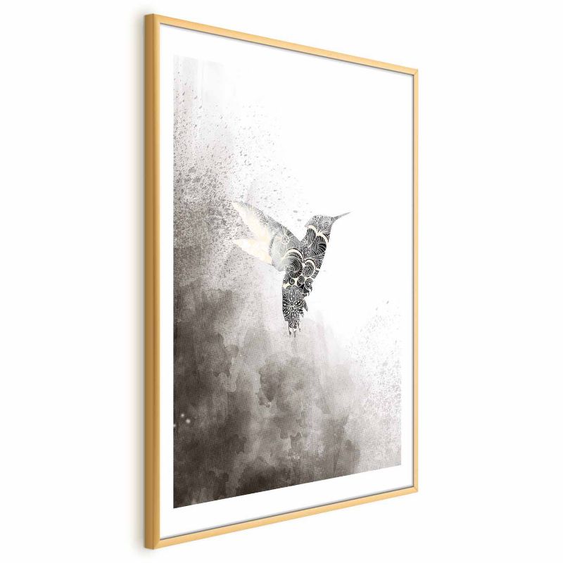 Artgeist plakat Etnisk kolibri 21x30 cm med guldramme, 1 stk
