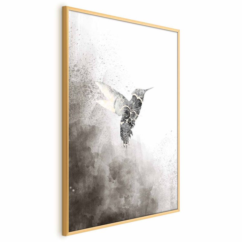 Artgeist plakat etnisk kolibri 60x90 cm med guldramme, 1 stk