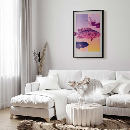 Artgeist plakat fantasifulde fisk 60 x 90 cm med sort ramme, 1 stk