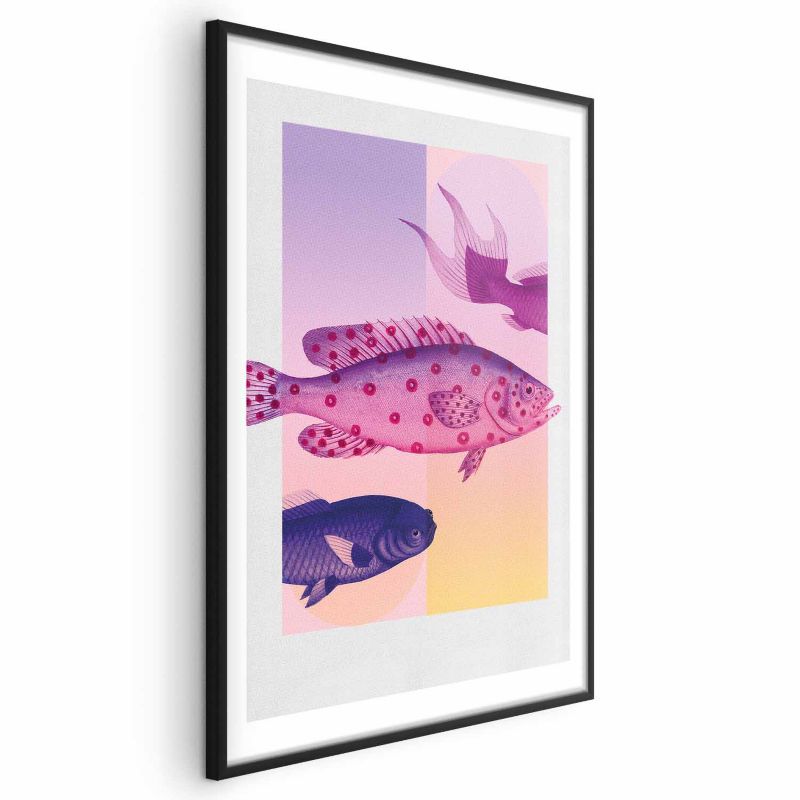 Artgeist plakat fantasifulde fisk 60 x 90 cm med sort ramme, 1 stk