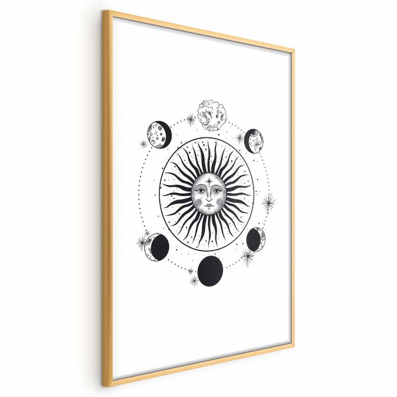 Artgeist plakat Månefaser 40x60 cm med guldramme, 1 stk