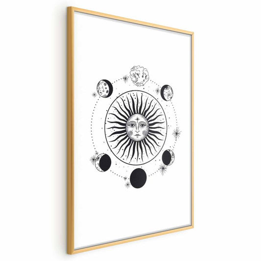 Artgeist plakat Månefaser 60 x 90 cm med guldramme, 1 stk