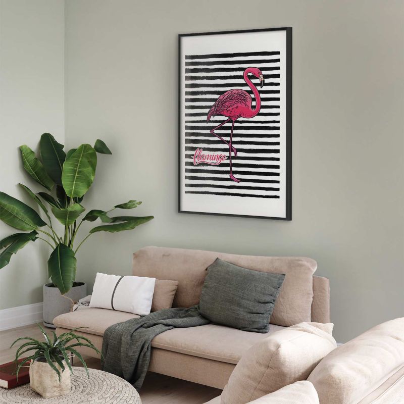 Artgeist flamingo-plakat 29,7 x 42 cm med sort ramme, 1 stk