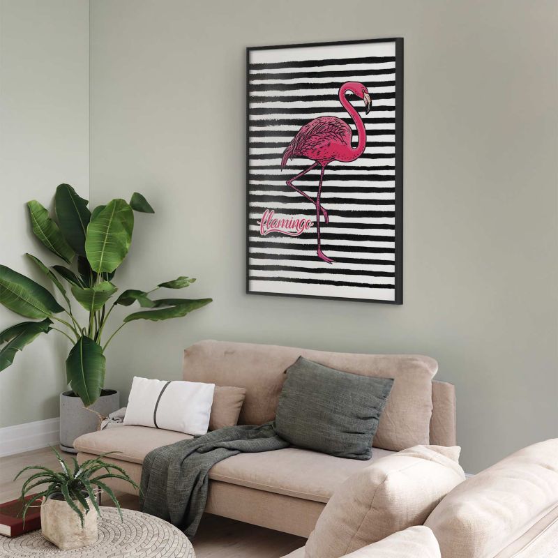 Artgeist flamingo-plakat 60 x 90 cm med sort ramme, 1 stk