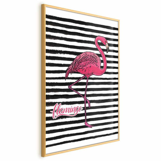 Artgeist flamingo plakat 60 x 90 cm med guldramme, 1 stk