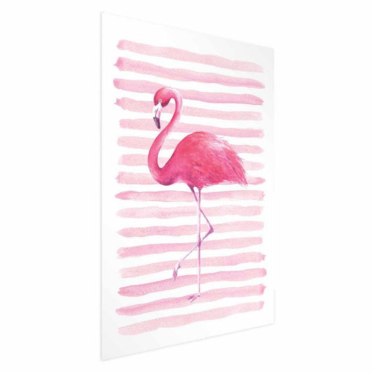 Artgeist plakat Flamingo og striber 29,7x42 cm uden ramme, 1 stk
