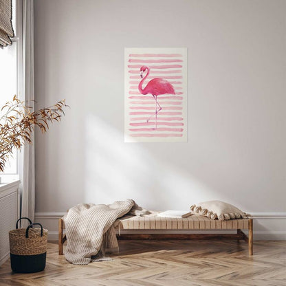 Artgeist plakat Flamingo og striber 29,7x42 cm uden ramme, 1 stk