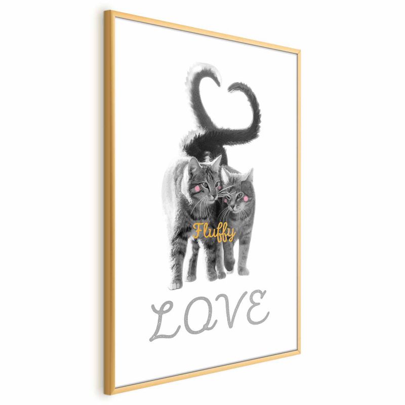 Artgeist Fluffy Love plakat 21x30 cm med guldramme, 1 stk