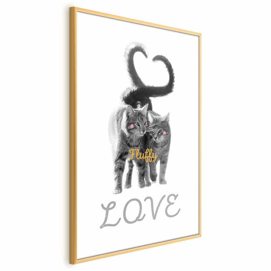 Artgeist Fluffy Love plakat 21x30 cm med guldramme, 1 stk