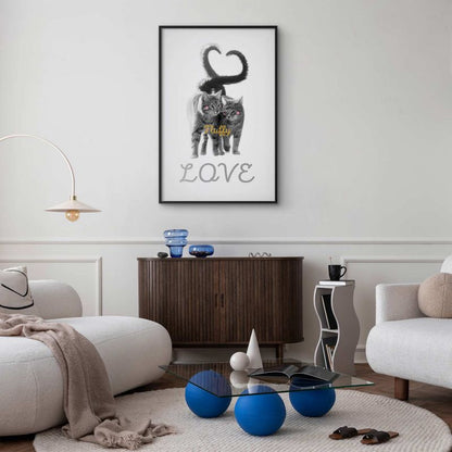 Artgeist Fluffy Love plakat 60 x 90 cm med sort ramme, 1 stk