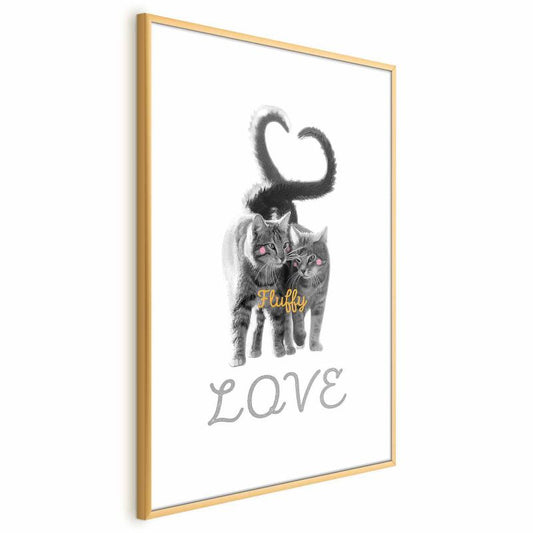 Artgeist Fluffy Love plakat 60 x 90 cm med guldramme, 1 stk