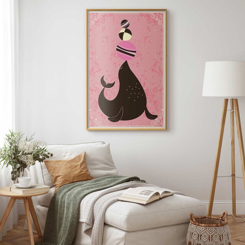 Artgeist plakat Sæl 29,7 x 42 cm med gylden ramme, 1 stk