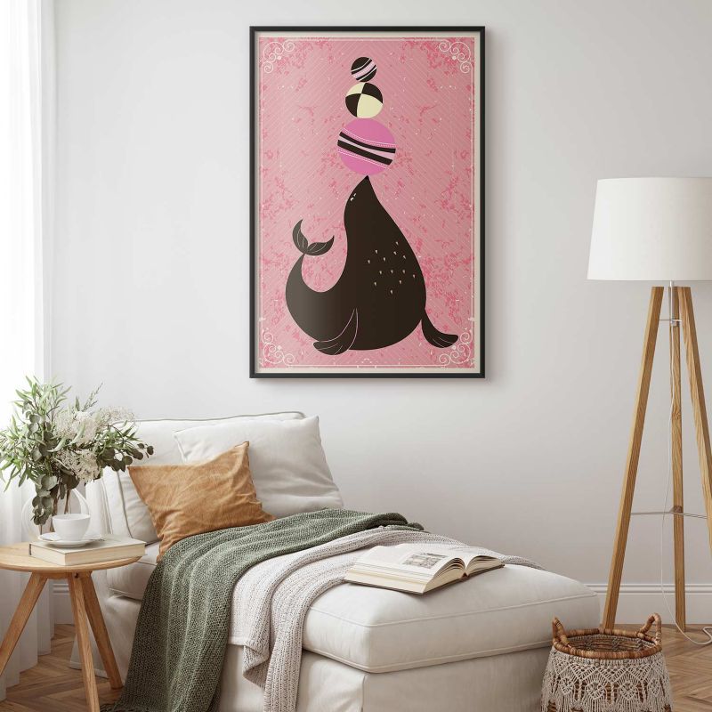 Artgeist plakat sæl i 40 x 60 cm med sort ramme, 1 stk