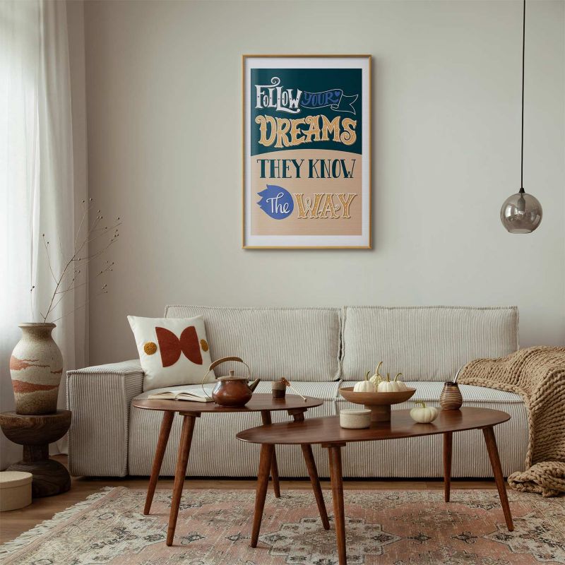 Plakat Artgeist Follow 29,7 x 42 cm med guldramme, 1 stk