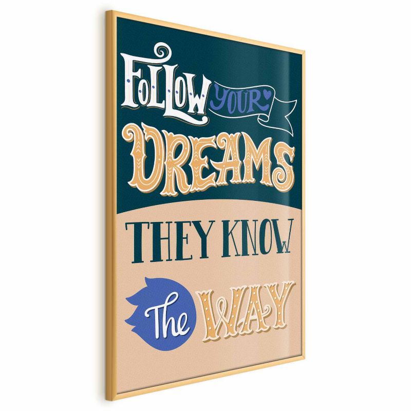 Artgeist Follow plakat 60x90 cm med guldramme, 1 stk