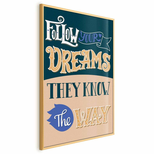 Artgeist Follow plakat 60x90 cm med guldramme, 1 stk