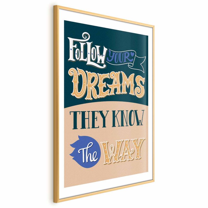 Artgeist Follow plakat 60 x 90 cm med guldramme, 1 stk