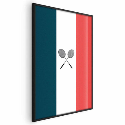 Artgeist plakat Frankrig og badminton 21 x 30 cm med sort ramme, 1 stk