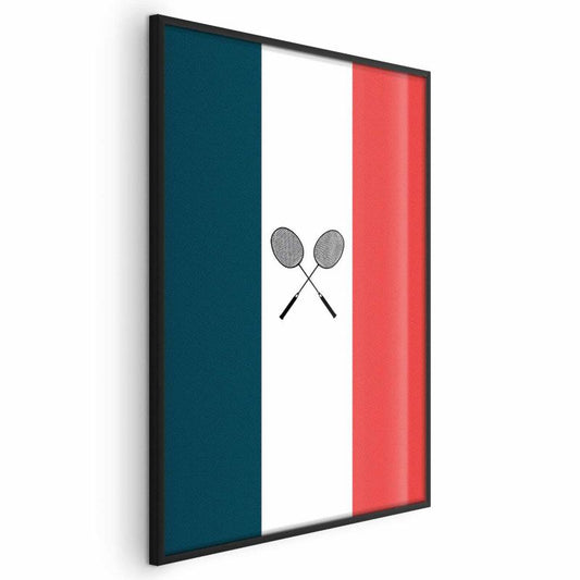 Artgeist plakat Frankrig og badminton 21 x 30 cm med sort ramme, 1 stk