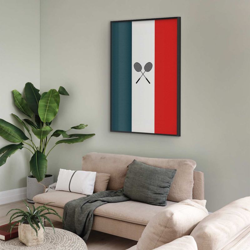 Artgeist plakat Frankrig og badminton 21 x 30 cm med sort ramme, 1 stk