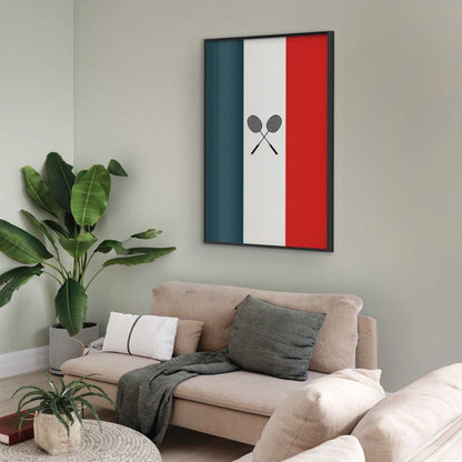 Artgeist plakat Frankrig og badminton 21 x 30 cm med sort ramme, 1 stk