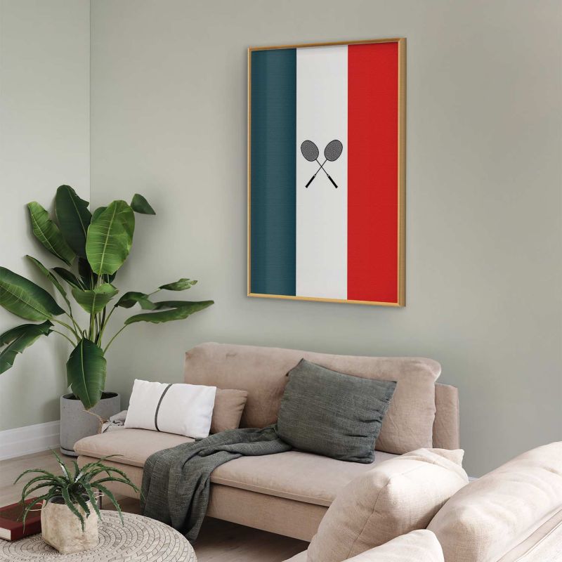 Plakat Artgeist Frankrig og badminton 40x60 cm med guldramme, 1 stk