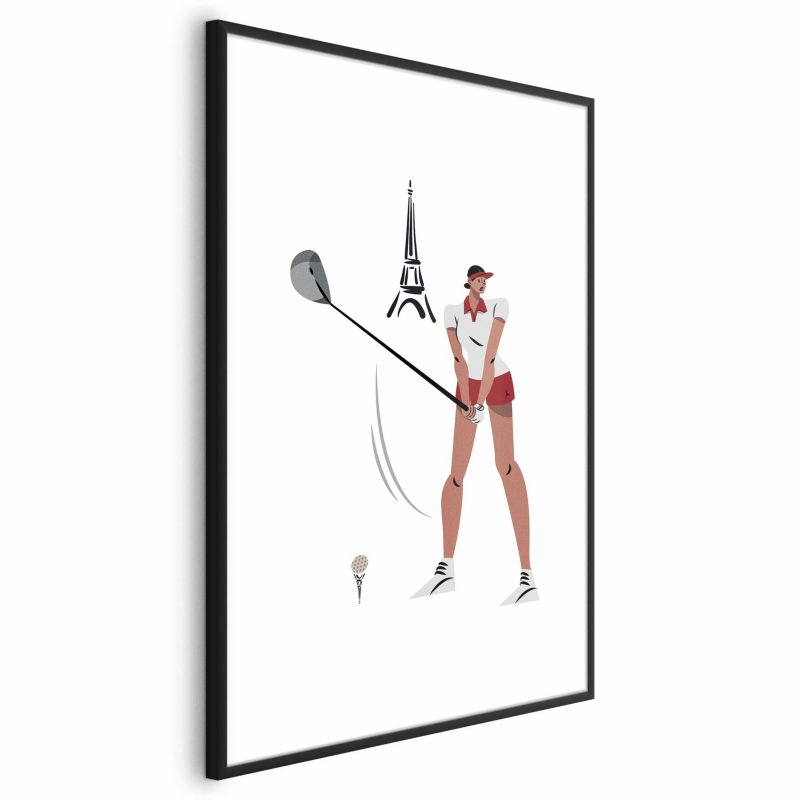 Plakat Artgeist fransk golfspiller 21 x 30 cm med sort ramme, 1 stk
