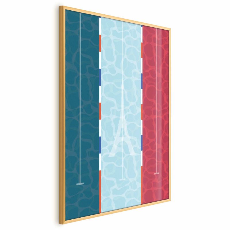 Artgeist plakat fransk pool 21x30 cm med guldramme, 1 stk