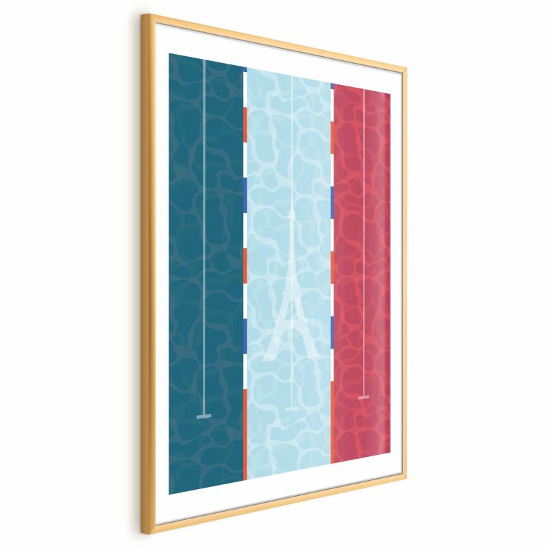 Plakat Artgeist Fransk pool 29,7 x 42 cm med guldramme, 1 stk