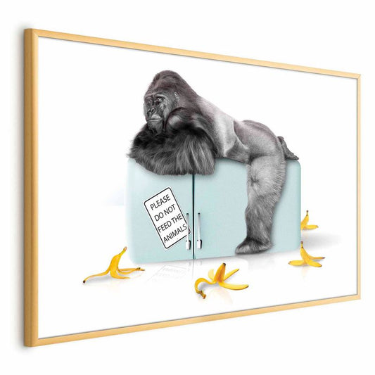 Artgeist plakat sulten gorilla 42 x 29,7 cm med guldramme, 1 stk