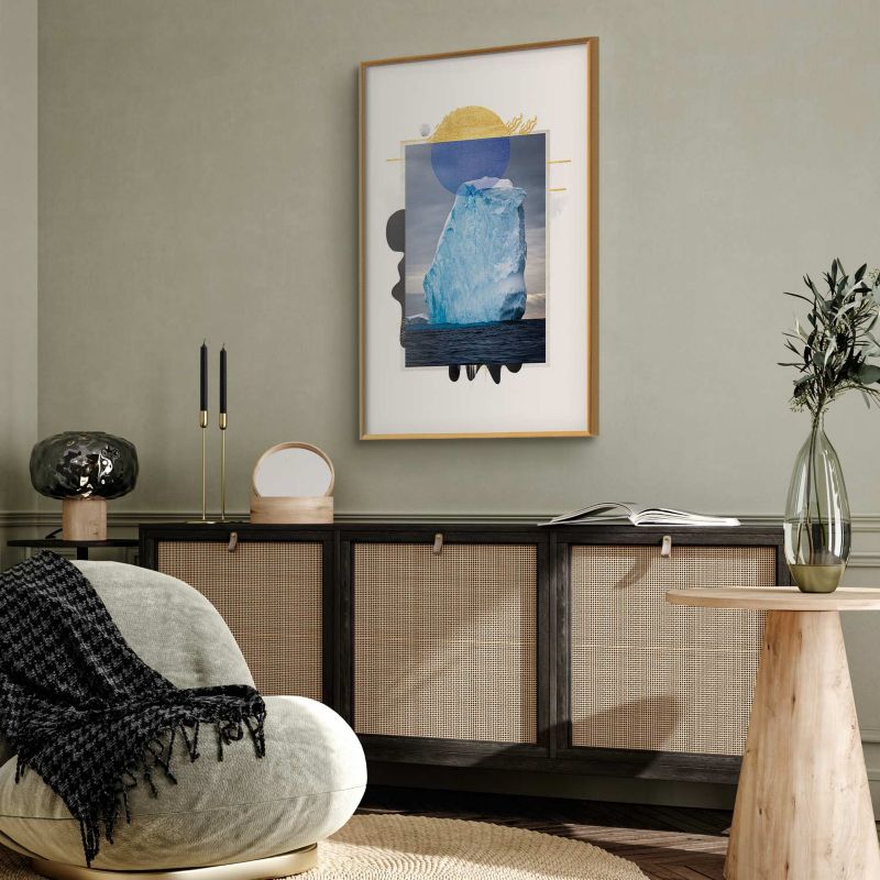 Artgeist plakat Isbjerg 21x30 cm med guldramme, 1 stk