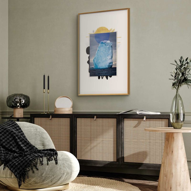 Artgeist plakat Isbjerg 40x60 cm med guldramme, 1 stk