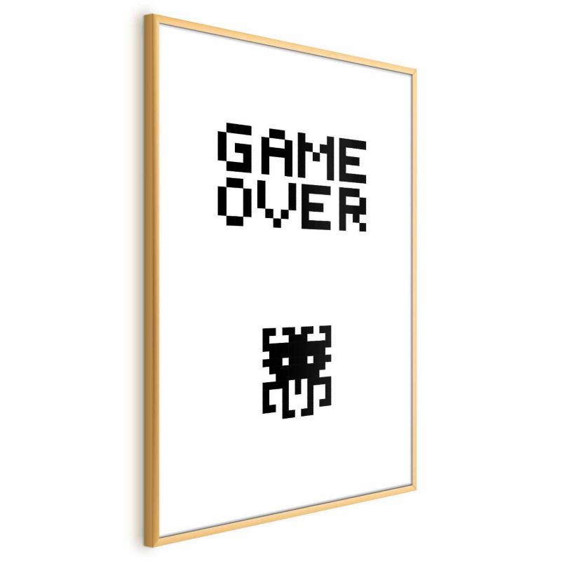 Artgeist Game over plakat 29,7 x 42 cm med guldramme, 1 stk