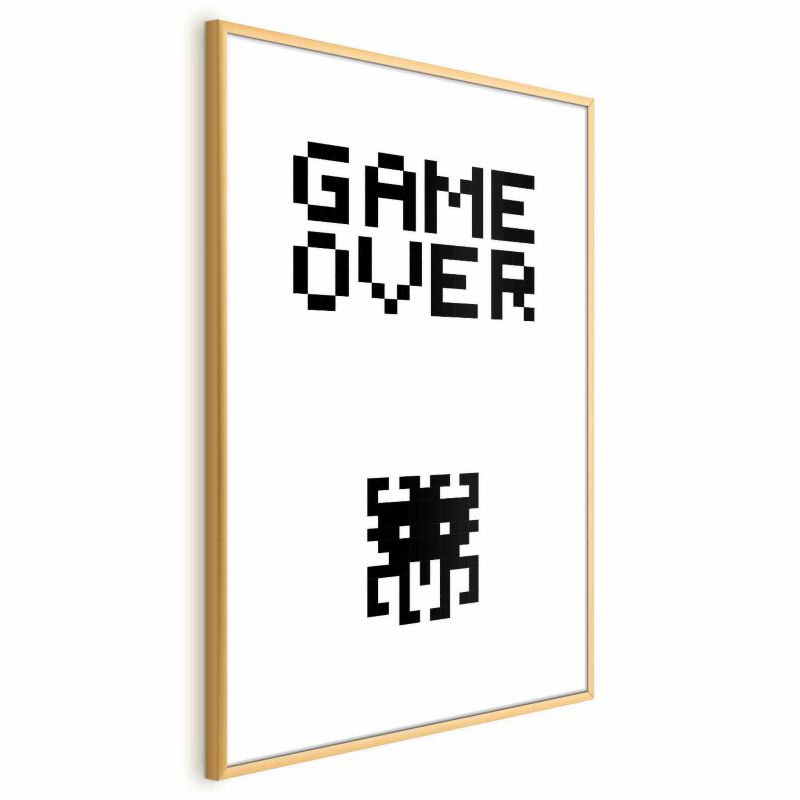 Artgeist Game over plakat 60 x 90 cm med guldramme, 1 stk
