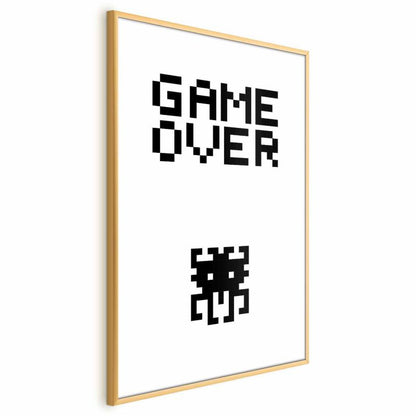 Artgeist Game over plakat 60 x 90 cm med guldramme, 1 stk