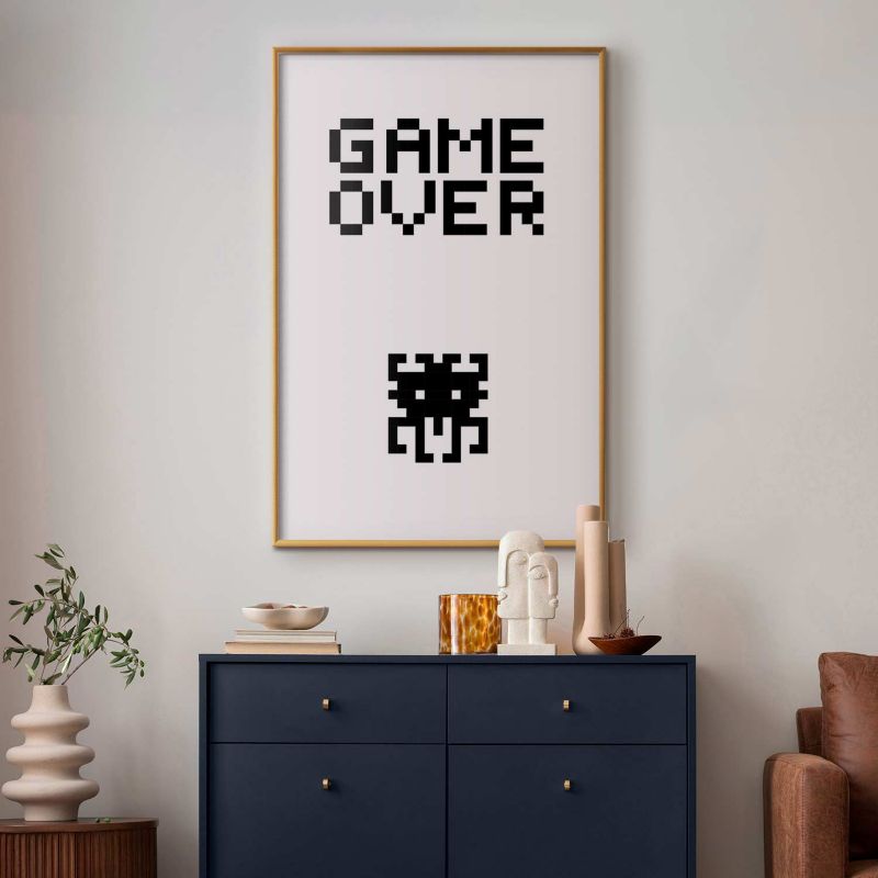 Artgeist Game over plakat 60 x 90 cm med guldramme, 1 stk