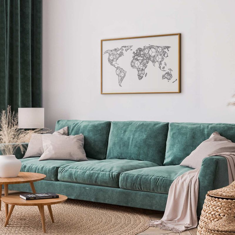 Artgeist plakat geometrisk kort 30x21 cm med guldramme 1 stk