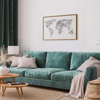 Artgeist plakat geometrisk kort 90 x 60 cm med guldramme, 1 stk