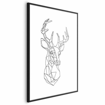 Artgeist plakat geometrisk hjort 40x60 cm med sort ramme, 1 stk
