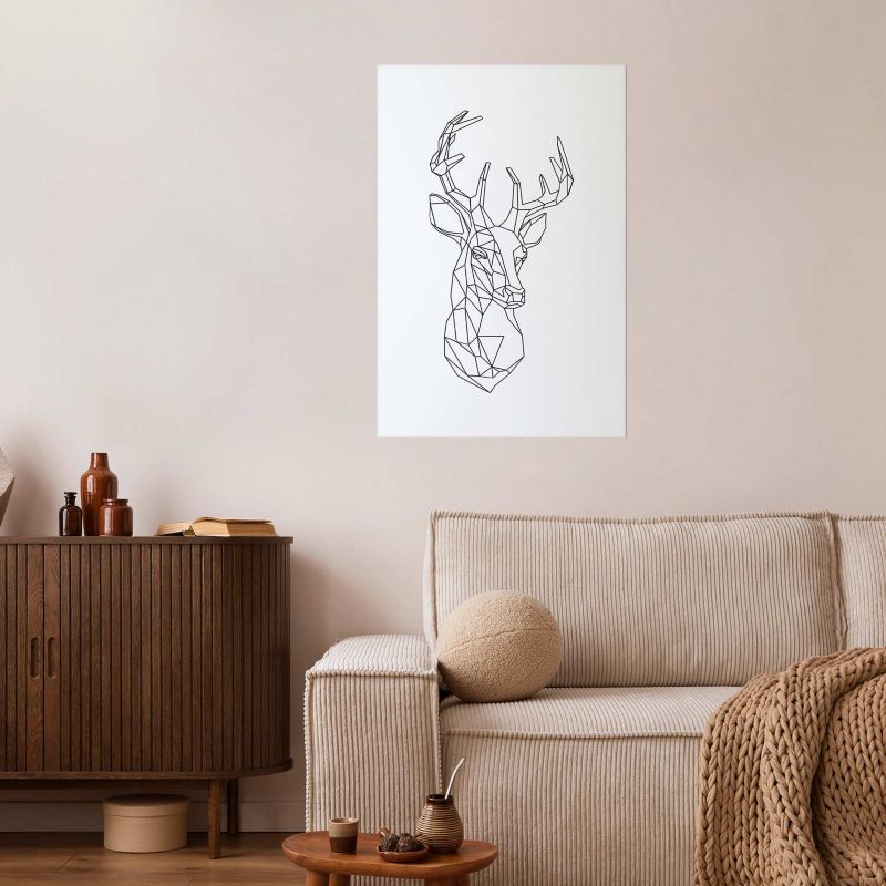Artgeist plakat geometrisk hjort 60 x 90 cm uden ramme, 1 stk