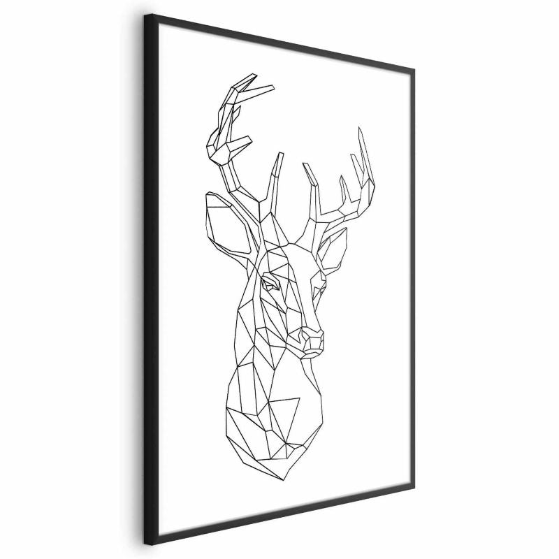 Artgeist plakat geometrisk hjort 60 x 90 cm med sort ramme, 1 stk