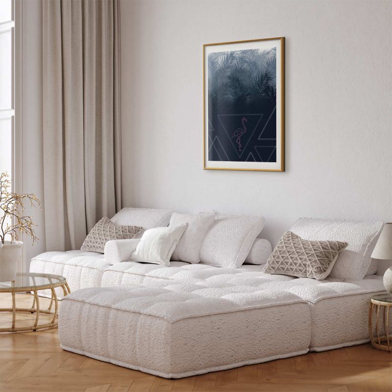 Artgeist plakat geometrisk fugl 21 x 30 cm med guldramme, 1 stk