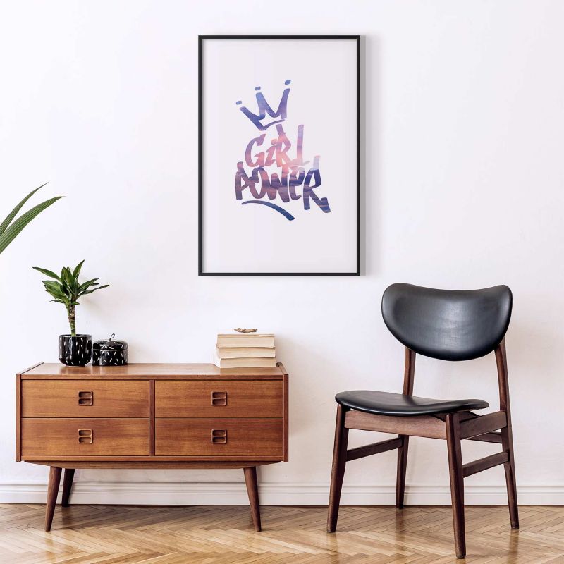 Artgeist Girl Power plakat 21x30 cm med sort ramme, 1 stk