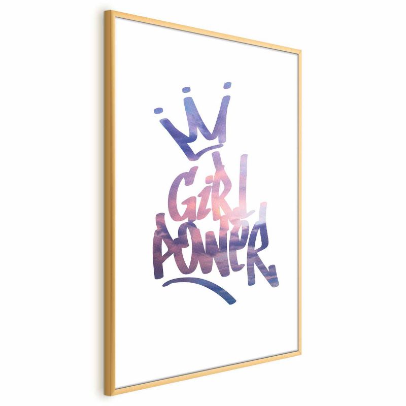 Artgeist Girl Power plakat 29,7 x 42 cm med guldramme, 1 stk