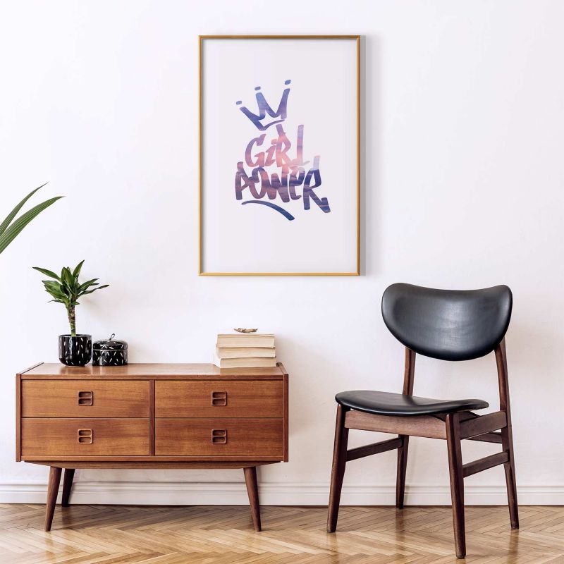 Artgeist Girl Power plakat 29,7 x 42 cm med guldramme, 1 stk